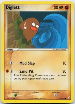 Diglett 50/100 Common Crystal Guardians Pokemon Lightly Played - Image 1