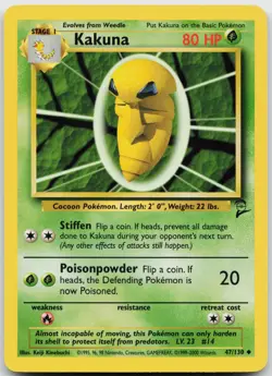 Kakuna 47/130 Uncommon Base Set 2 Pokemon Near Mint - Image 1