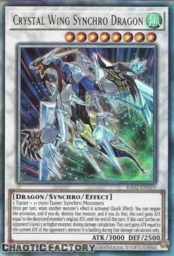 YUGIOH Ultimate Rare RA02-EN029 Crystal Wing Synchro Dragon 1st Edition NM - Image 1