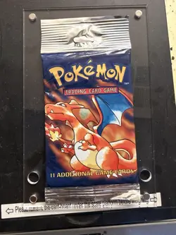 Pokemon Base Set Unlimited Booster Pack Charizard Art WOTC HEAVY LONG CRIMP 22g - Image 1