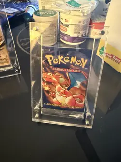 Pokemon Base Set Unlimited Booster Pack Charizard Art WOTC HEAVY LONG CRIMP 22g - Image 5
