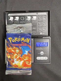 Pokemon TCG Base Set Unlimited Booster Pack Charizard Art WOTC Sealed long crimp - Image 1