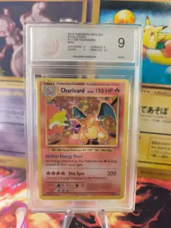 Pokemon Karte Card Charizard Glurak Volutions XY Holo Base Set PGS PSA 9 - Image 1