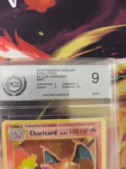 Pokemon Karte Card Charizard Glurak Volutions XY Holo Base Set PGS PSA 9 - Image 4