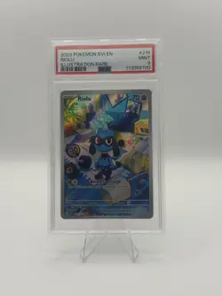 Pokemon TCG Riolu Illustration Rare Card #215/198 Scarlet & Violet PSA 9 - Image 1