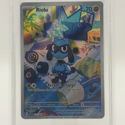 Pokemon TCG Riolu Illustration Rare Card #215/198 Scarlet & Violet PSA 9 - Image 3