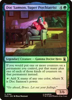 MTG Doc Samson Super Psychiatrist MSH 164 NM Foil Uncommon Green Hulk Ships Now - Image 1