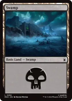 x4 Swamp (0292) - Foil L MTG Marvel Super Heroes M/NM, English - Image 1