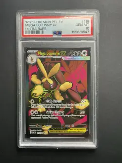 Mega Lopunny ex 115 PSA 10 2025 Pokemon PFL EN Ultra Rare - Image 1