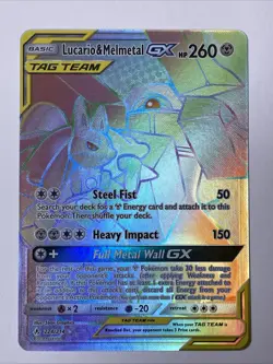 Lucario & Melmetal GX 224/214 Unbroken Bonds Rainbow Rare NM - Image 1