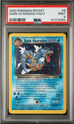 Pokemon TCG 2000 Team Rocket Dark Gyarados Holo Rare 8/82 Unlimited PSA 9 - Image 1