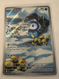 Pokemon TCG Piplup 098/094 Phantasmal Flames Full Art IR Holo Eng - Image 1