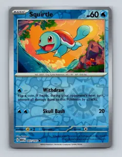 Squirtle 007 2023 Pokemon Scarlet & Violet MEW 151 Reverse Holo Card NM+ (d) - Image 1