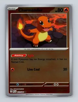 Charmander 011 2025 Pokemon Phantasmal Flames Reverse Holo Card NM+ (a) - Image 1