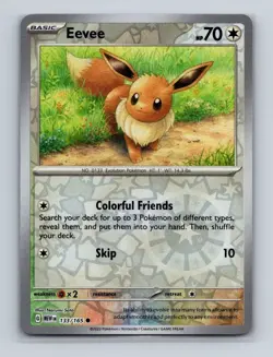 Eevee 133 2023 Pokemon Scarlet & Violet MEW 151 Reverse Holo Card NM+ (b) - Image 1