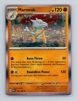 Marowak 105 2023 Pokemon TCG Scarlet & Violet MEW 151 Holo Rare Card NM+ (a) - Image 1