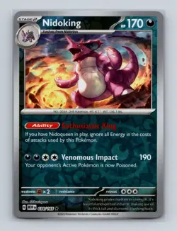 Nidoking 034 2023 Pokemon Scarlet & Violet MEW 151 Reverse Holo Card NM+ - Image 1