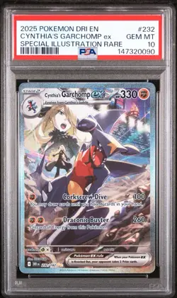 2025 Pokemon DRI EN Special Illustration Rare #232 Cynthia's Garchomp ex PSA 10 - Image 1