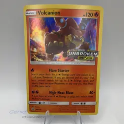 The Pokemon Volcanion SM179 Unbroken Bonds Prerelease Promo Holo LP Stamped - Image 1