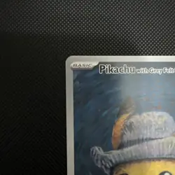 2023 Pokemon X Van Gogh Pikachu With Grey Felt Hat Black Star Promo #085 - Image 5