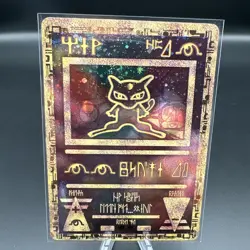 Pokemon TCG Ancient Mew 1 Pokemon Movie Promo Card 2000 Vintage Holo Swirl - Image 1