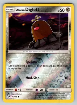 Alolan Diglett Reverse Holo 2017 Pokemon Sun & Moon - #86/149 - Image 1