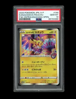 Pokemon PSA 10 GEM MINT 2020 Kanazawa's Pikachu Japanese Center Card 144/S-P - Image 1