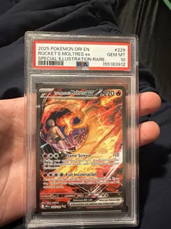 Pokemon Team Rocket's Moltres Destined Rivals Special Illustration Rare PSA 10 - Image 1