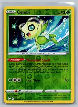 Celebi Shining Fates #003/072 Rare,Reverse Holo Pokemon Card - Image 1