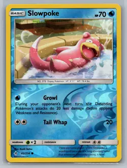 Slowpoke SM - Unbroken Bonds #42/214 Common,Reverse Holo Pokemon Card - Image 1