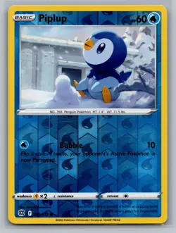 Piplup SWSH09: Brilliant Stars #035/172 Reverse Holo Pokemon Card - Image 1
