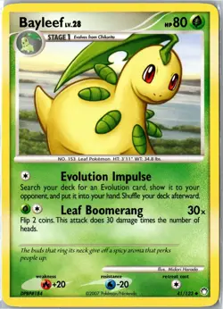 Pokemon Card - Bayleef Mysterious Treasures 41/123 2007 Uncommon MP - Image 1
