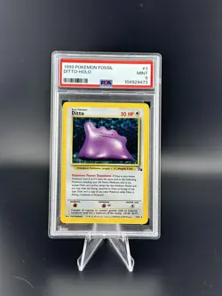 Ditto Holo Fossil Pokemon Card Rare 3/62 PSA 9 Mint Vintage Wotc - Image 1