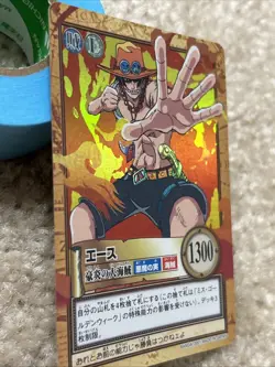 One Piece Ace Carddass Hyper Battle TCG C513 Holo Foil Card 2001 Japan Vintage - Image 3