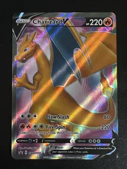 Charizard V SWSH050 Sword & Shield Promo Card Full Art Small Crease - Image 1