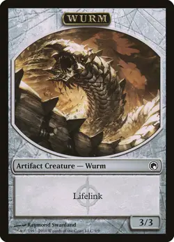 1x NM Wurm Token Lifelink MTG Scars of Mirrodin SV - Image 1