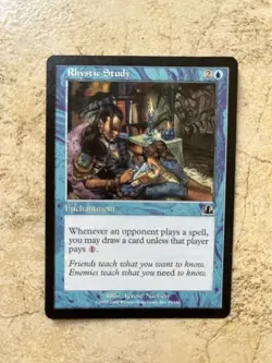 MAGIC THE GATHERING PROPHECY RHYSTIC STUDY LIGHTLY PLAYED - Image 1