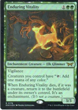 MTG: Duskmourn: House of Horror: Prerelease Foil Enduring Vitality: LP Condition - Image 1