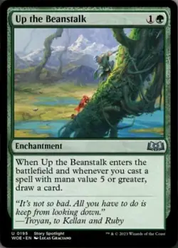 1x Up the Beanstalk - Foil NM-Mint, English Wilds of Eldraine MTG Magic - Image 1