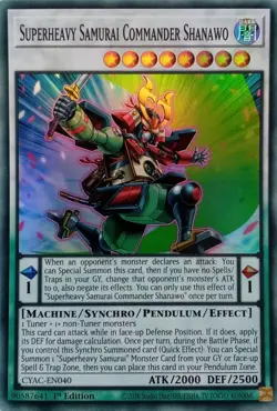 CYAC-EN040 SUPERHEAVY SAMURAI COMMANDER SHANAWO SUPER RARE 1ST ED YuGiOh CARD - Image 1