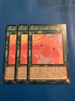 YUGIOH 3x Super Rare Melffy Staring Contest POTE-EN063 1st Edition - Image 1