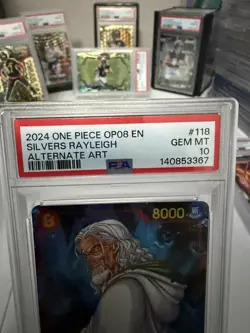 2024 One Piece OP08 EN Silvers Rayleigh Alternate Art PSA 10 - Image 2