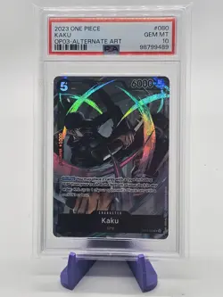 2023 ONE PIECE OP03-PILLARS OF STRENGTH ALTERNATE ART #080 KAKU PSA 10 - Image 1