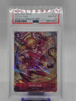 One Piece TCG 2023 Little Sadi Paramount War Alt Rare OP02-073 English PSA 10 - Image 1