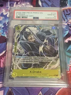2025 ONE PIECE PRB02-PREMIUM BOOSTER ALTERNATE ART #114 X DRAKE PSA 10 - Image 1