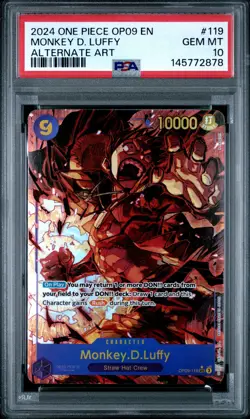 2024 ONE PIECE OP09-EMPERORS IN THE NEW WORLD #119 MONKEY D. LUFFY PSA 10 - Image 1