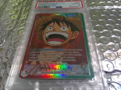 2025 ONE PIECE OP13 MONKEY D LUFFY ALT ART #001 LEADER PSA 10 GEM MINT - Image 4