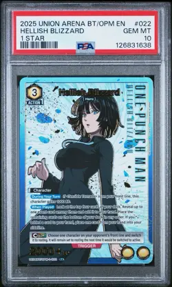 Union Arena TCG Hellish Blizzard Alt Art Holo PSA 10 Gem Mint CCG One Punch Man - Image 1