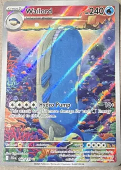 Pokemon TCG Wailord Illustration Rare Holo Sv09 Journey Together English 162/159 - Image 2