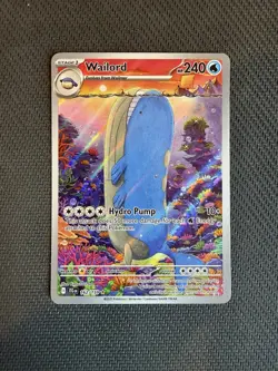 Wailord 162/159 Journey Together English Illustration Rare Pokemon TCG Card - Image 3